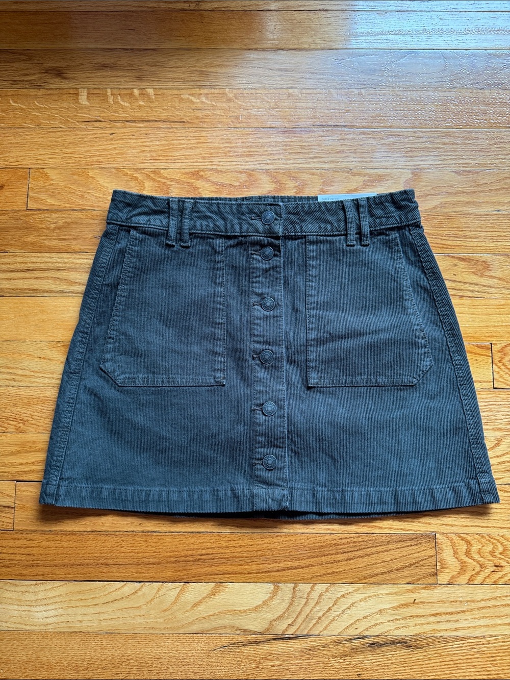 NWT American Eagle Super Hi-Rise A-Line Corduroy Skirt Size 8 Dark Green